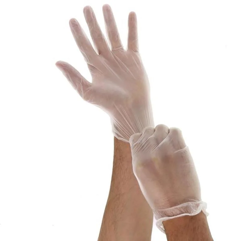 100PCS Box Pack Powder Free Transparent Clear Color 9&quot; Disposable Exam PVC Vinyl Gloves