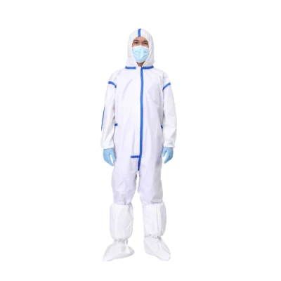 Waterproof Coverall Protective Disposable Isolation Overall Gowns Protective Clothing for Visitor