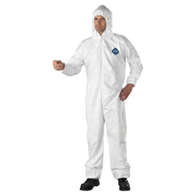 Factory Price En14126 Tyvek Coverall Cat3 SMS+PE 60g Coverall Chemical Reusable Isolation Gowns Protective Clothing Type 5/6 Washable Coverall Tyvek 400